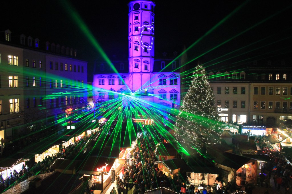 Lasershow zur Eröffnung des Geraer&nbsp;Märchenmarktes