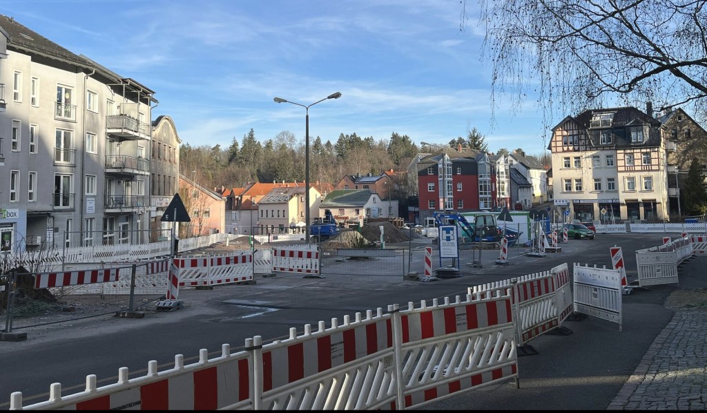 Arbeiten auf dem Planitzer Markt in Zwickau liegen im&nbsp;Plan