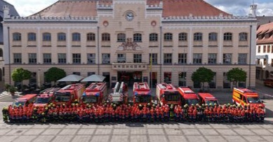Kinder- und Jugendfeuerwehren auf dem Zwickauer&nbsp;Hauptmarkt
